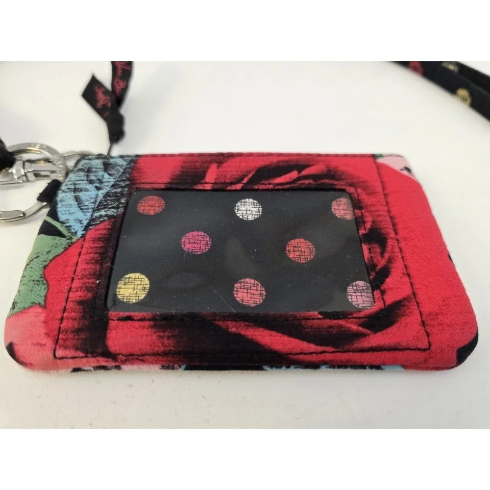 Vintage Vera Bradley Havana Rose Grab & Go Wristlet Wallet‎ Quilted With Lanyard